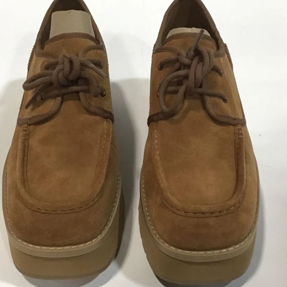 NEW!! Women’s UGG Cityfunc Brown/Chestnut Suede Platform Lace-up Shoes Size 10